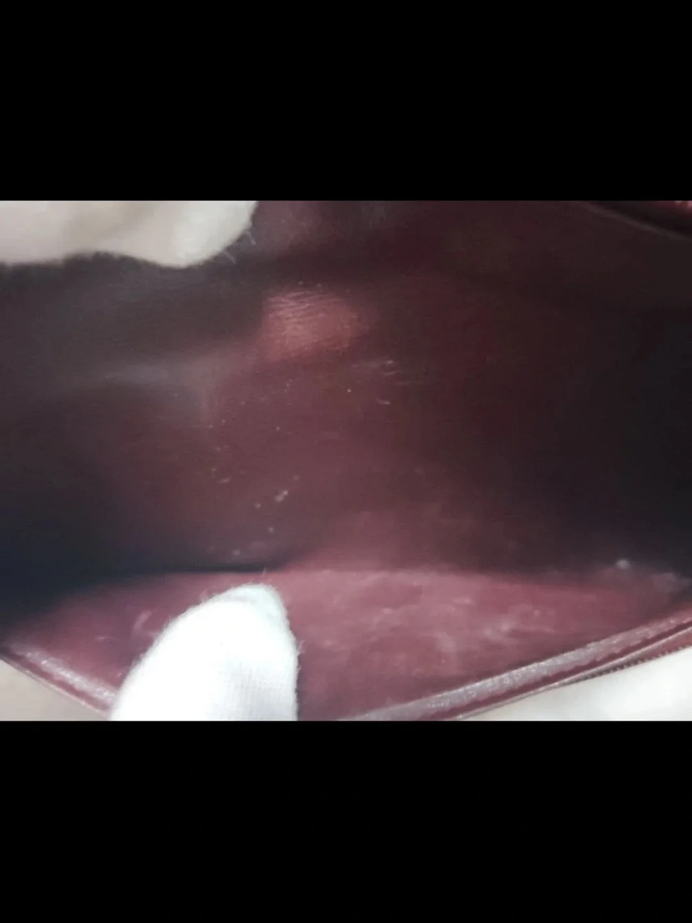 Dior Burgundy Leather Envelope wallet with Gold Logo Plaque